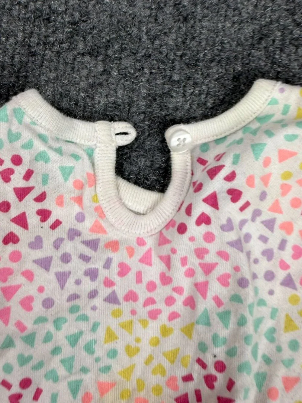 Garanimals Infant Girls 6-9M Ruffle Dress Onesie Cotton Fabric Stains